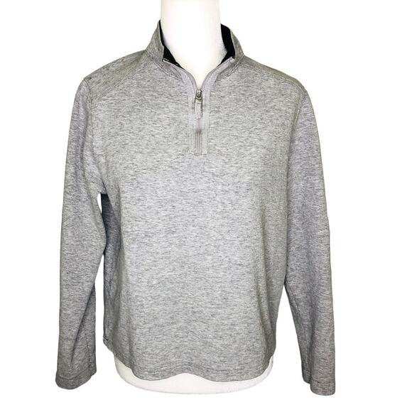 Liz Claiborne Tops - Liz Claiborne Gray Stretch Knit Midweight 1/4 Zip Pullover SweatshirtTop